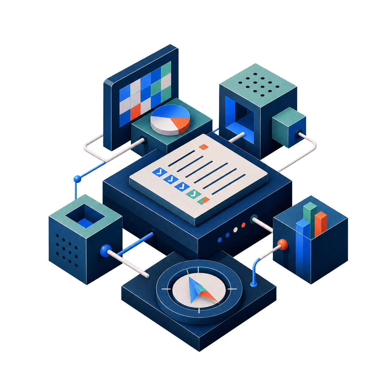 Abstract practical security workflow illustration
